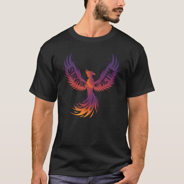 Camiseta Sobrevivência, Não Vítima de Viole Doméstica Cance (Frente)