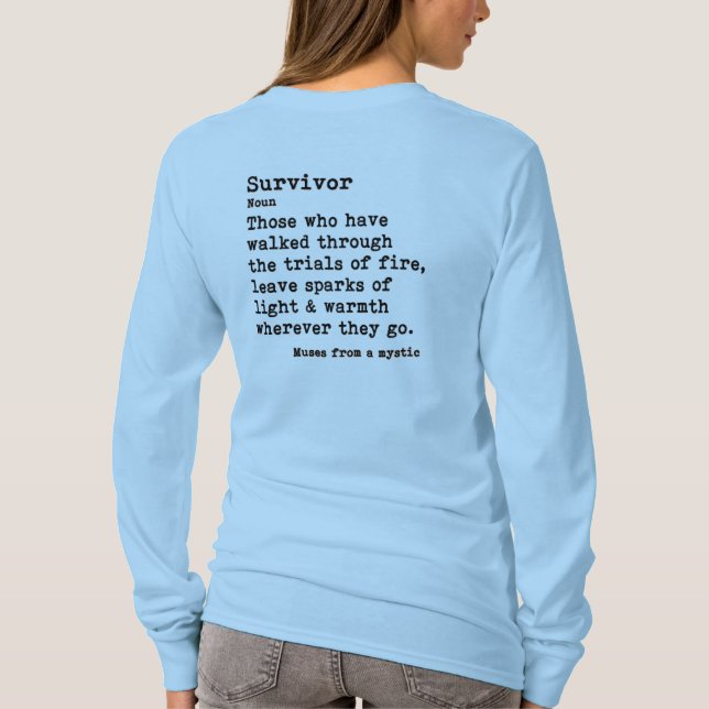 Camiseta Sobrevivência: Pescoço da Tripulação de Longa Dist (Verso)