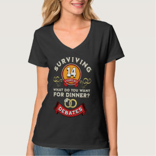 Camiseta Sobrevivendo A 14 Anos De Debates Engraçado Casame