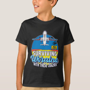 Camiseta Sobrevivendo à Ucrânia Com Esses Malucos Ucrânia