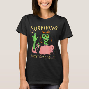 Camiseta Sobrevivendo Puramente Com O Ste Retro Zombie Hall