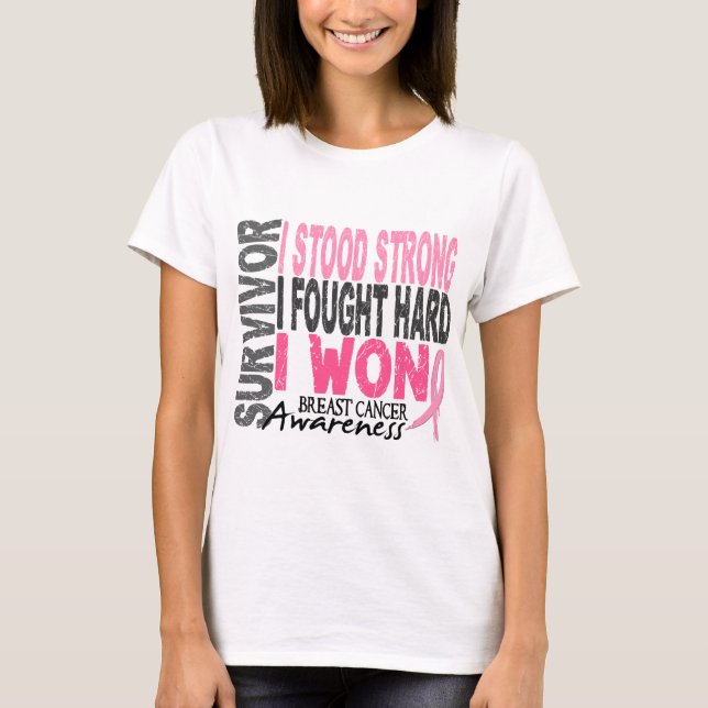 Camiseta Sobrevivente 4 do cancro da mama (Frente)