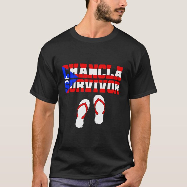 Camiseta Sobrevivente Chancla Porto Rico Engraçado Piada Es (Frente)