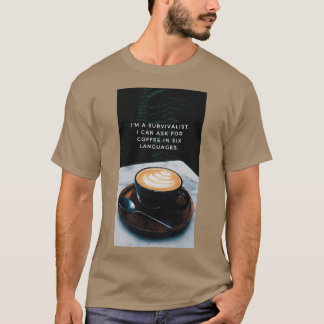 Camiseta sobrevivente com café