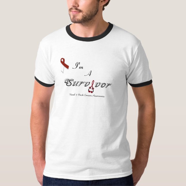 Camiseta Sobrevivente customizável T - homens do cancer da (Frente)