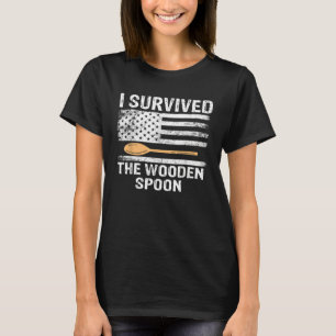 Camiseta Sobrevivente da Colher de Pau Adulto Retro Sarcást