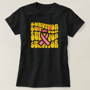 Camiseta Sobrevivente da Fita Rosa de Conscientização do Câ
