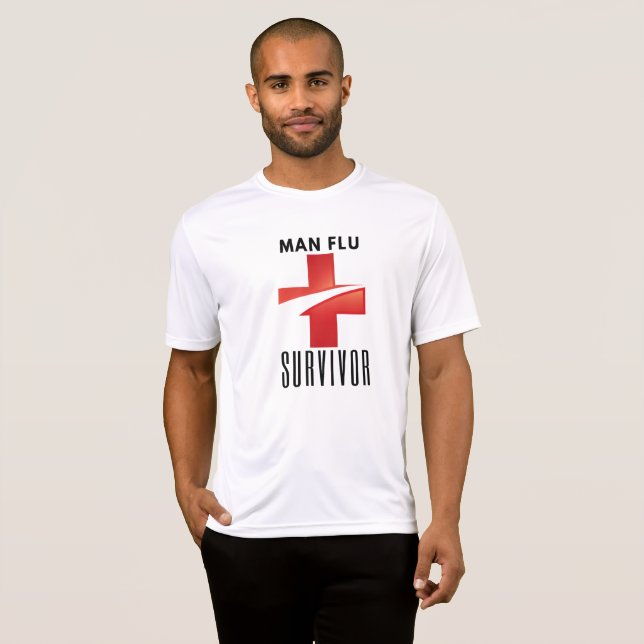 Camiseta Sobrevivente da gripe do homem (Frente Completa)