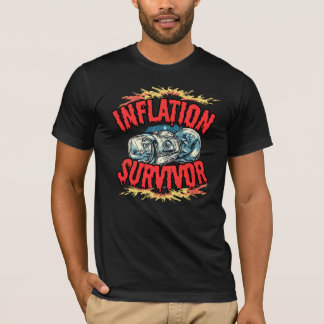 Camiseta Sobrevivente da Inflação Humor Econômico Gráfico R