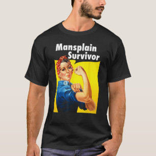 Camiseta Sobrevivente da planície Engraçado Mansplante Femi