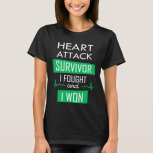 Camiseta Sobrevivente de ataque cardíaco, lutei e ganhei