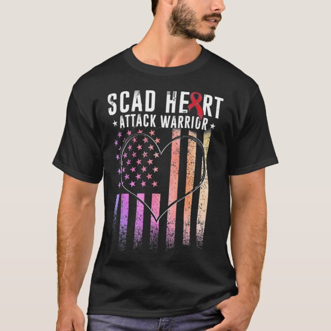Camiseta Sobrevivente de ataque cardíaco SCAD EUA (Frente)
