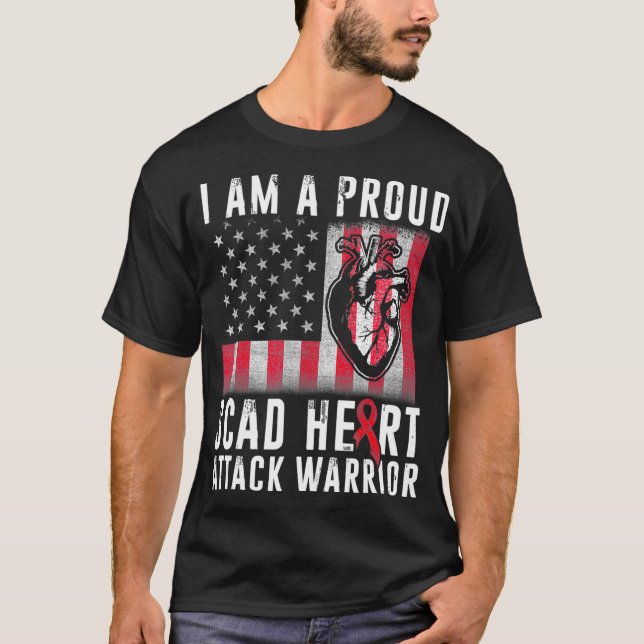 Camiseta Sobrevivente de ataque cardíaco SCAD EUA, guerreir (Frente)