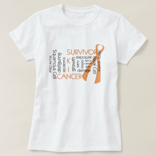 Camiseta Sobrevivente de câncer D4 da pele:: Palavras do
