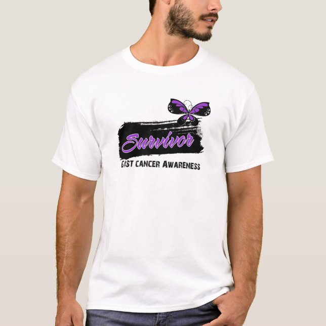 Camiseta Sobrevivente de câncer da ESSÊNCIA da borboleta do (Frente)