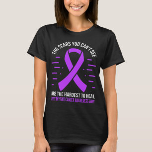 Camiseta Sobrevivente de câncer da tiroide Fita do Cancer