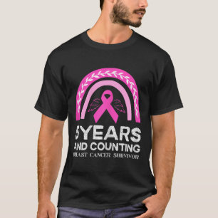 Camiseta Sobrevivente de câncer Teto 5 Anos Cancer Pink Rai
