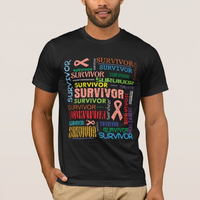 Camiseta Sobrevivente de câncer uterina Collage.png (Frente)