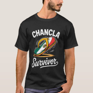 Camiseta Sobrevivente de Chancla Bandeira Mexicana Meme Cha