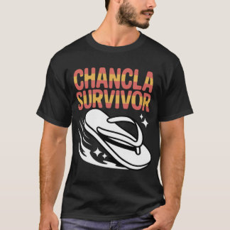Camiseta Sobrevivente de Chancla Humor Latino Família amigo