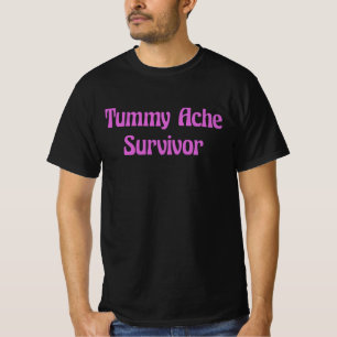 Camiseta Sobrevivente de Dor de Barriga em Rosa Quente Cita