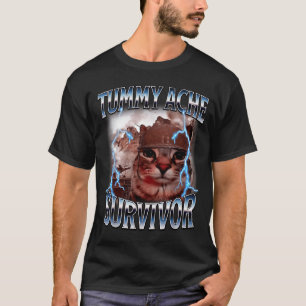 Camiseta Sobrevivente de dor de barriga meme de gato engraç
