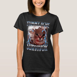 Camiseta Sobrevivente de dor de barriga meme de gato engraç