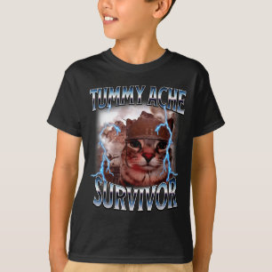 Camiseta Sobrevivente de dor de barriga meme de gato engraç