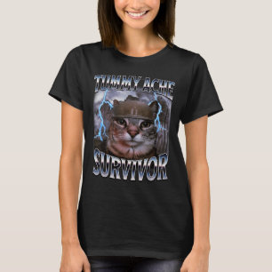 Camiseta Sobrevivente de Dor de Barriga Meme de Gato Engraç