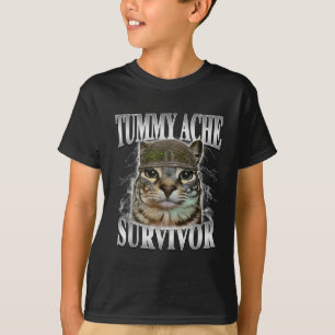 Camiseta Sobrevivente de Dor de Barriga Meme de Gato Engraç