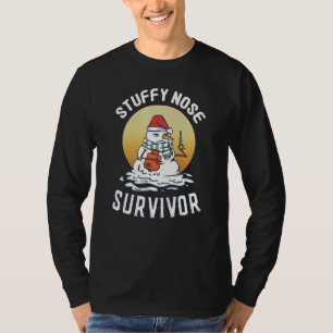 Camiseta Sobrevivente de Nariz Entupido Humor de Resfriado