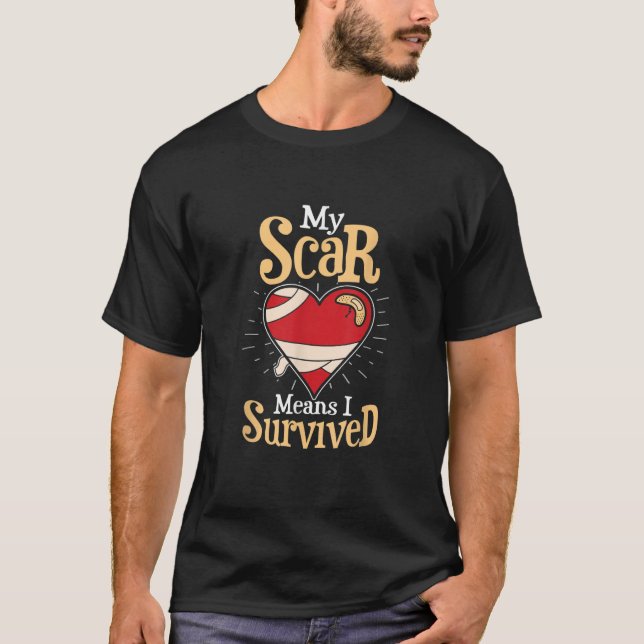 Camiseta Sobrevivente de Recuperação de Cirurgia Cardíaca A (Frente)