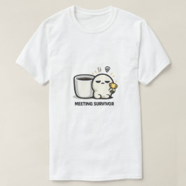 Camiseta Sobrevivente de Reunião - Humor de Escritório de P