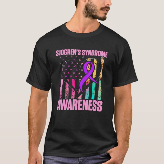 Camiseta Sobrevivente de Sjogren aprende guerreiro 1 (Frente)