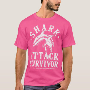 Camiseta Sobrevivente de suporte a ataques de tubarão Surfe