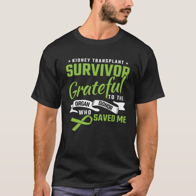 Camiseta Sobrevivente De Transplante Renal Grateful Ao Órgã (Frente)
