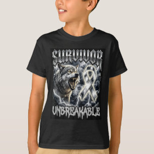 Camiseta Sobrevivente de tumor cerebral bota lobo inquebran
