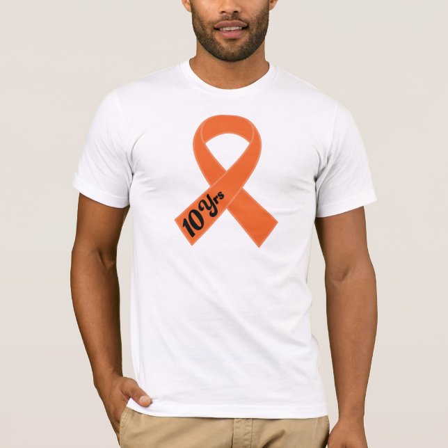 Camiseta Sobrevivente de uma leucemia de 10 anos (Frente)