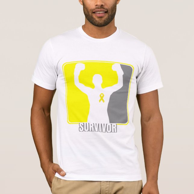 Camiseta Sobrevivente de vencimento do cancer Testicular (Frente)