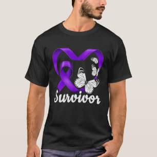 Camiseta Sobrevivente de Violência Doméstica borboleta cora