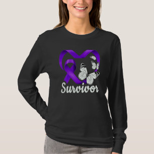 Camiseta Sobrevivente de Violência Doméstica borboleta cora