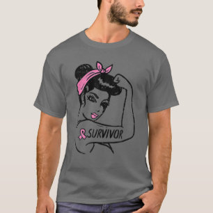 Camiseta Sobrevivente do Câncer da Mama Rosie Riveter Aware