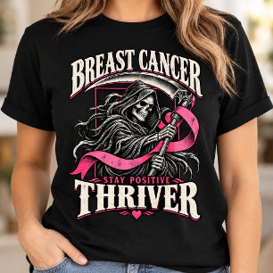 Camiseta Sobrevivente do Câncer de Mama Reaper Vintage Fita