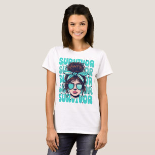 Camiseta Sobrevivente do Câncer de ovário da Rapariga Banda