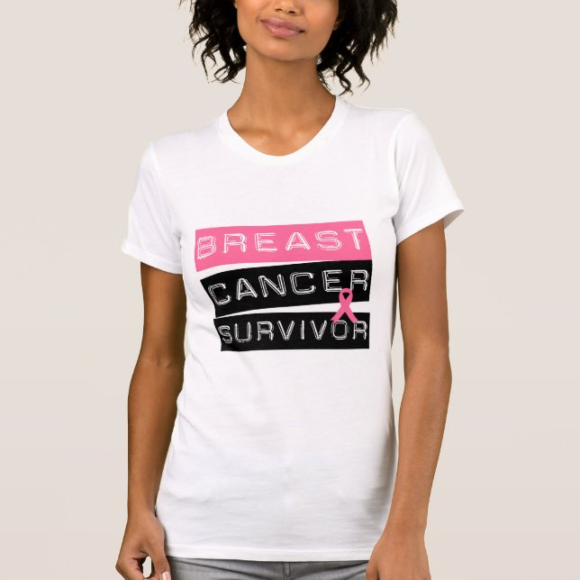 Camiseta Sobrevivente do cancro da mama (Frente)