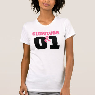 Camiseta Sobrevivente do cancro da mama 1 ano