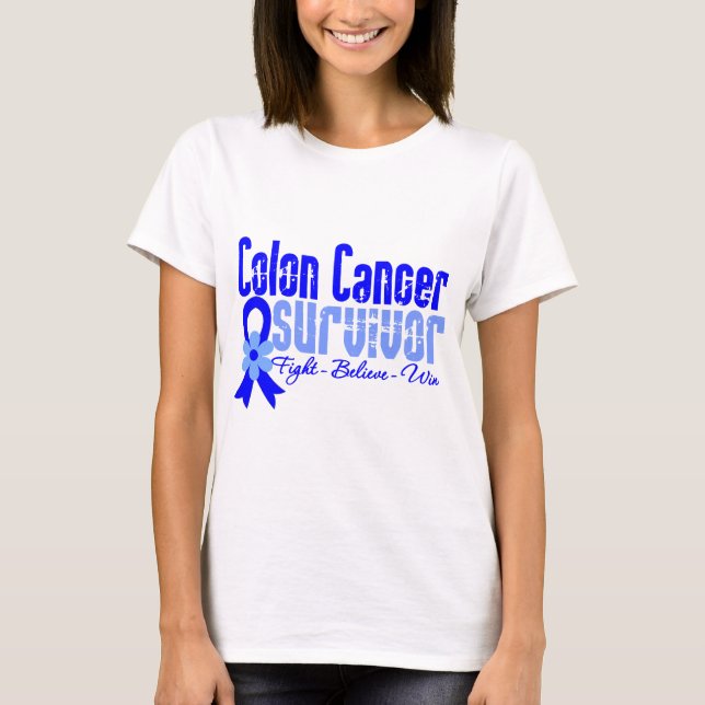 Camiseta Sobrevivente do cancro do cólon (Frente)