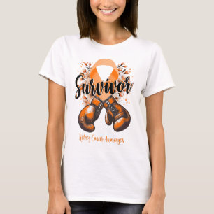 Camiseta Sobrevivente do Guerreiro do Câncer de rim Flor