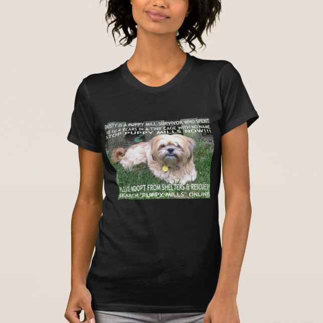 Camiseta Sobrevivente do moinho do filhote de cachorro - dê (Frente)