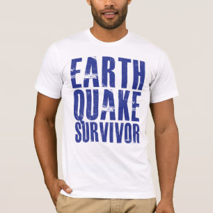 Camiseta Sobrevivente do terremoto - azul